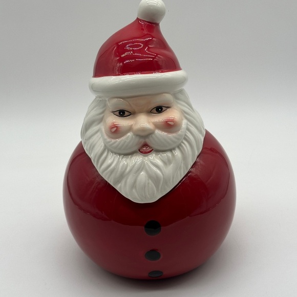 Potterybarn 2012 Ceramic Santa Clause Cookie Jar/Canister - Picture 1 of 8